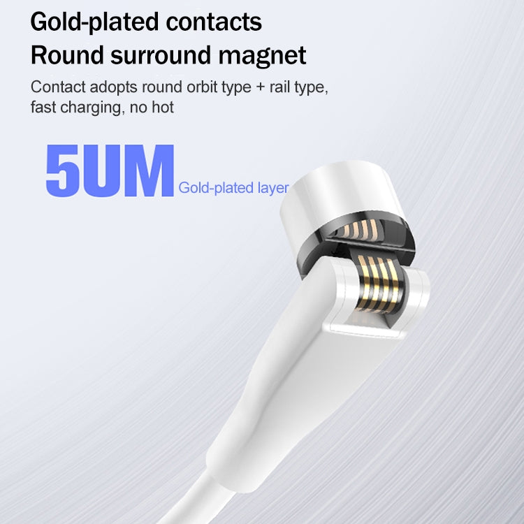 1m USB to Micro USB 540 Degree Rotating Magnetic Charging Cable (White)