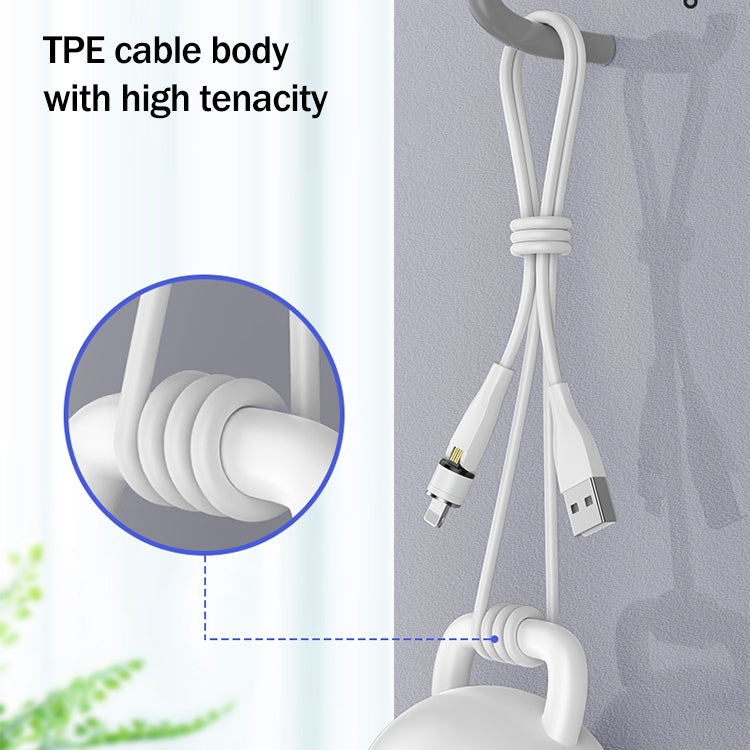 1m USB to Micro USB 540 Degree Rotating Magnetic Charging Cable (White)