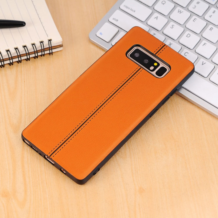 For Galaxy Note 8 Plain Weave Texture Leather Surface Protective Back Cover Case