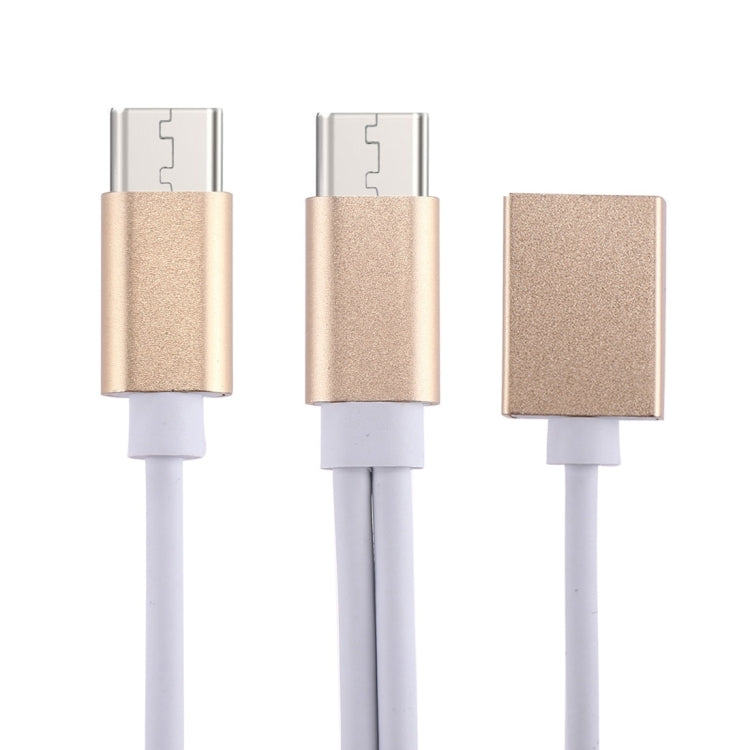 21cm Type-C Male to Type-C Male and USB 2.0 Female Data Sync Charging Cable, For Galaxy S8 & S8 + / LG G6 / Huawei P10 & P10 Plus / Oneplus 5 / Xiaomi Mi6 & Max 2 /and other Smartphones
