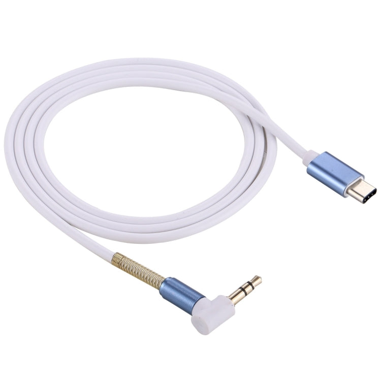 1m Type-C Male to 3.5mm Male Elbow Audio Cable, For Galaxy S8 & S8 + / LG G6 / Huawei P10 & P10 Plus / Xiaomi Mi6 & Max 2 and other Smartphones