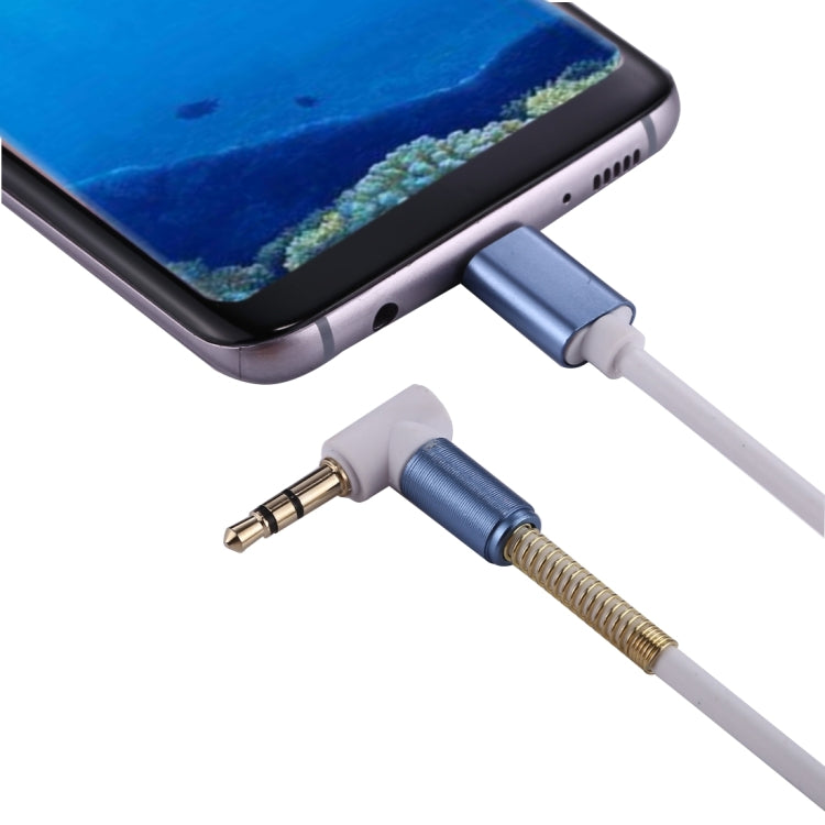 1m Type-C Male to 3.5mm Male Elbow Audio Cable, For Galaxy S8 & S8 + / LG G6 / Huawei P10 & P10 Plus / Xiaomi Mi6 & Max 2 and other Smartphones