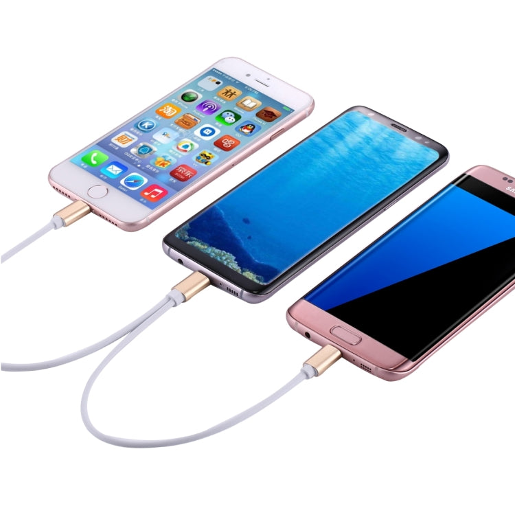 21.5cm Type-C Male to 8pin + Micro USB 2.0 Male Data Sync Charging Cable, For iPhone & iPad & iPod, Samsung, HTC, Huawei, Xiaomi, Meizu, OnePlus and other Smartphones