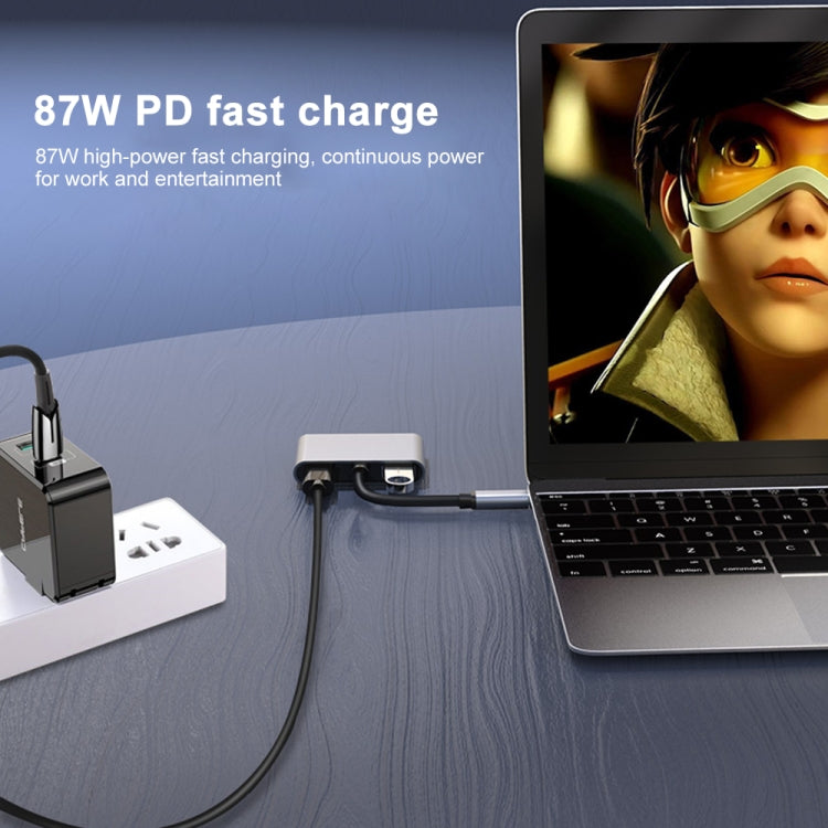 4 in 1 Multifunction USB-C / Type-C to PD USB-C / Type-C +USB 3.0+Dual HDMI HUB Docking Station