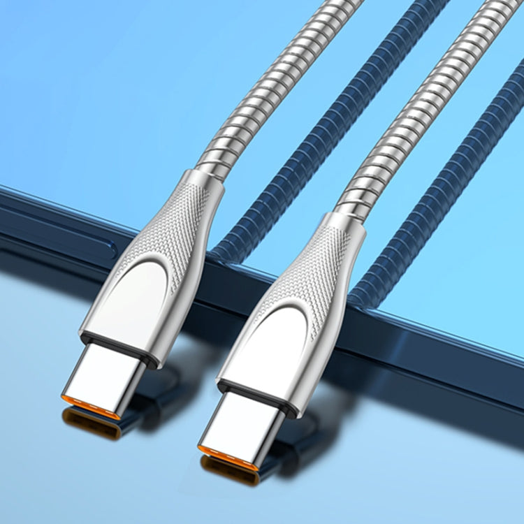 ADC-009 USB-C / Type-C to USB-C / Type-C Zinc Alloy Hose Fast Charging Data Cable, Cable Length: 1m