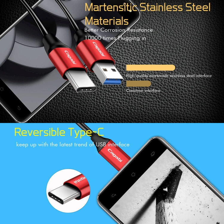 Cagabi T2 1m 2.4A Aviation Aluminum Alloy + TPE USB to USB-C / Type-C Data Sync Fast Charging Cable,
