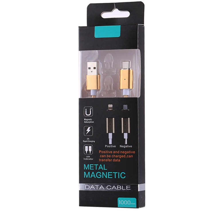 1m Weave Style 2A Magnetic USB-C / Type-C to USB Weave Style Data Sync Charging Cable with LED Indicator