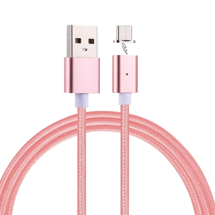 1m Weave Style 2A Magnetic USB-C / Type-C to USB Weave Style Data Sync Charging Cable with LED Indicator