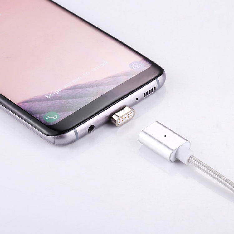 1m Weave Style 2A Magnetic USB-C / Type-C to USB Weave Style Data Sync Charging Cable with LED Indicator
