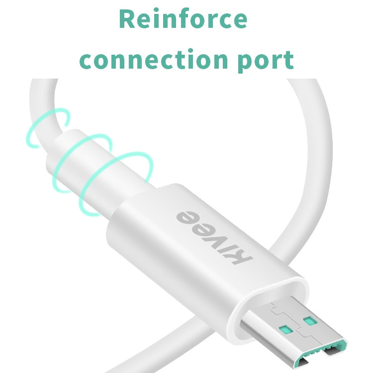 KIVEE KV-CT205 4A Micro to USB TPE Charging Data Cable, Length: 1m (White)