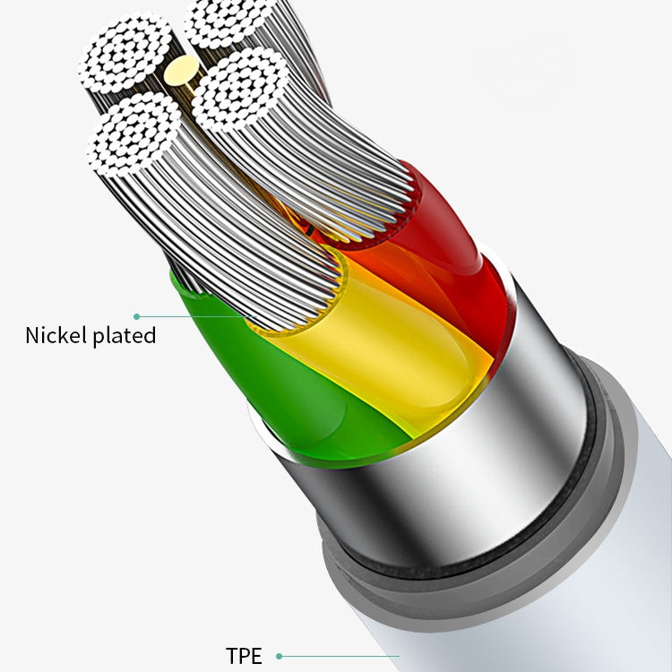 KIVEE KV-CT205 4A Micro to USB TPE Charging Data Cable, Length: 1m (White)