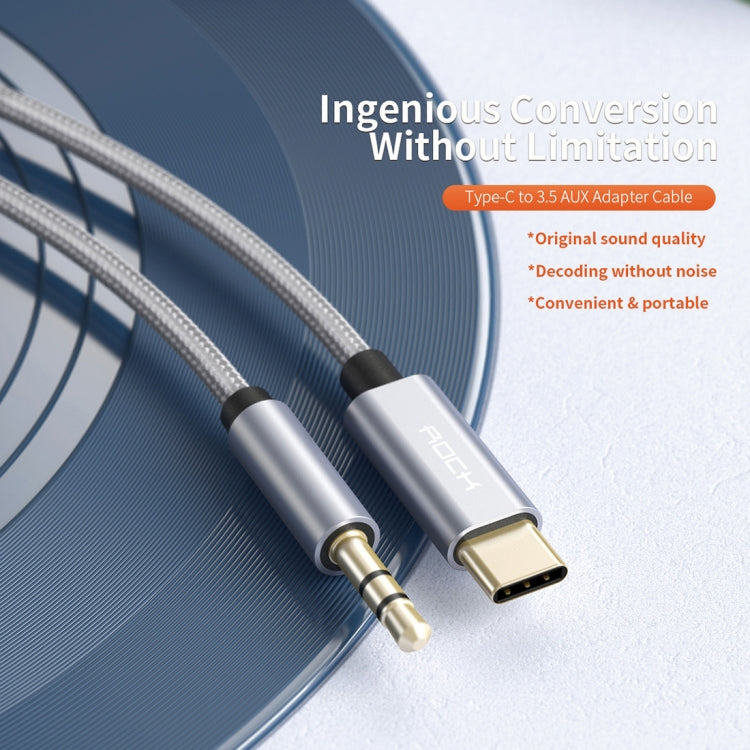 ROCK CA09 Type-C / USB-C to 3.5mm AUX Audio Adapter Cable, Length: 100cm(Tarnish)