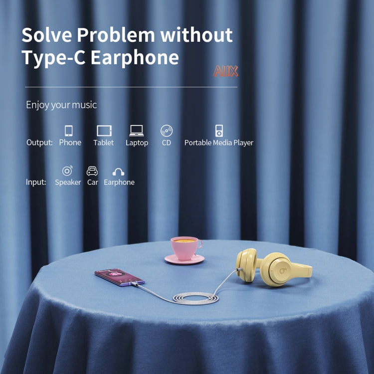 ROCK CA09 Type-C / USB-C to 3.5mm AUX Audio Adapter Cable, Length: 100cm(Tarnish)