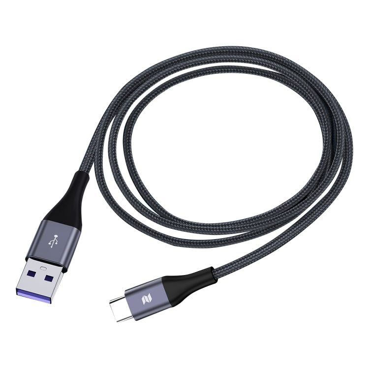 ROCK R9 5A Type-C / USB-C to USB Metal Sync Round Charging Cable, Length: 100cm (Tarnish)