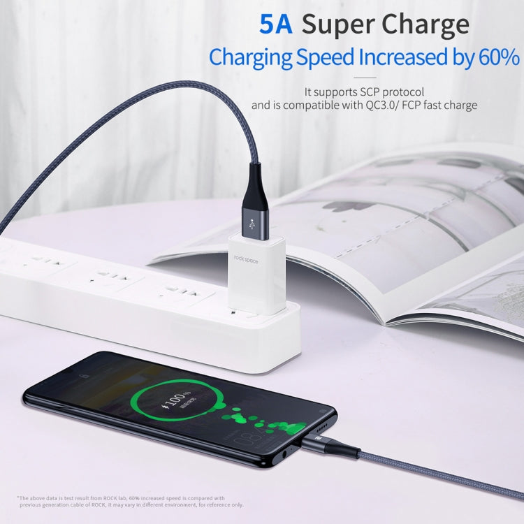ROCK R9 5A Type-C / USB-C to USB Metal Sync Round Charging Cable, Length: 100cm (Tarnish)
