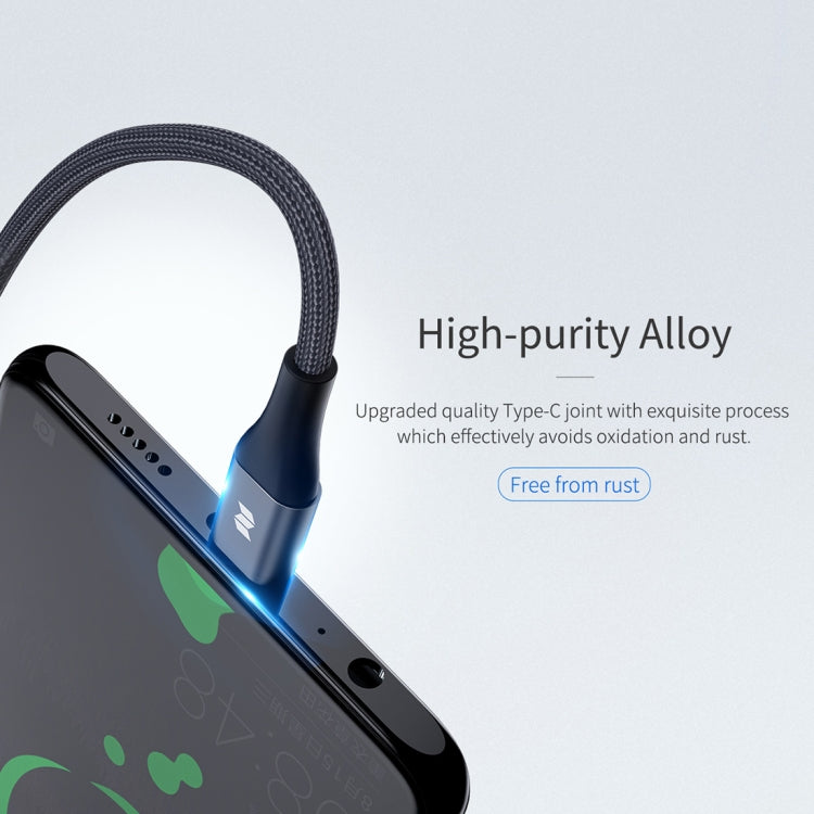 ROCK R9 5A Type-C / USB-C to USB Metal Sync Round Charging Cable, Length: 100cm (Tarnish)