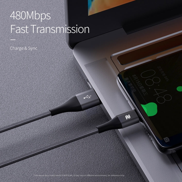 ROCK R9 5A Type-C / USB-C to USB Metal Sync Round Charging Cable, Length: 100cm (Tarnish)