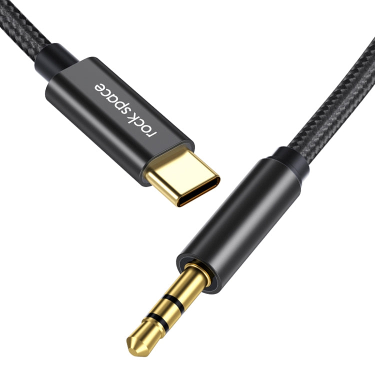 ROCK CA10 Type-C / USB-C to 3.5mm AUX Audio Adapter Cable, Length: 100cm (Black)