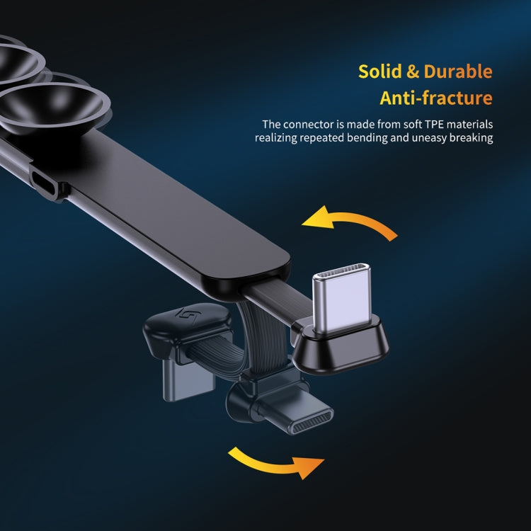 ROCK S2 2A Type-C / USB-C Double Suction Cup Design Gaming Charging Data Cable, Length: 120cm (Black)