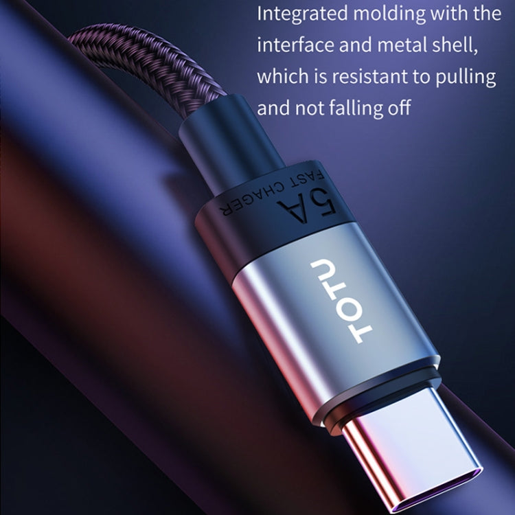 TOTUDESIGN Speedy Series BT-001 5A USB-C / Type-C Interface Data Sync Fast Charge Data Cable, Cable Length: 2m (Grey)