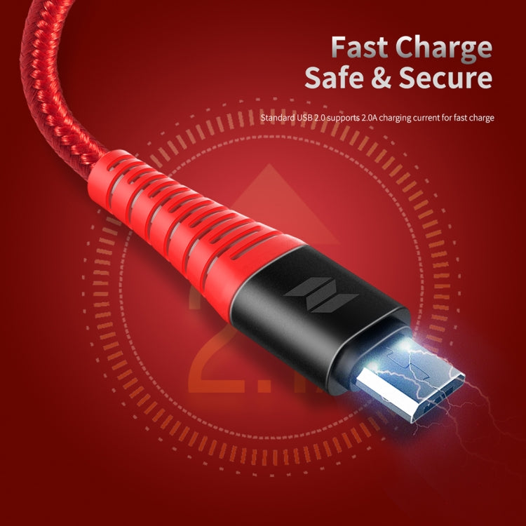 ROCK Z9 2A Micro Hi-tensile Sync Round Charging Cable, Length: 100cm