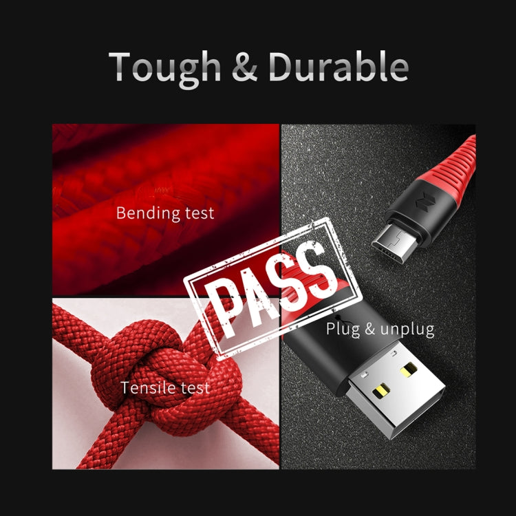 ROCK Z9 2A Micro Hi-tensile Sync Round Charging Cable, Length: 100cm