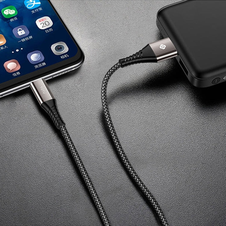 TOTUDESIGN Color Core Series BMA-020 2 in 1 DC 5V - 2.4A Micro USB Interface Charging + Transmission Two-color Braided Data Cable, Length: 1m