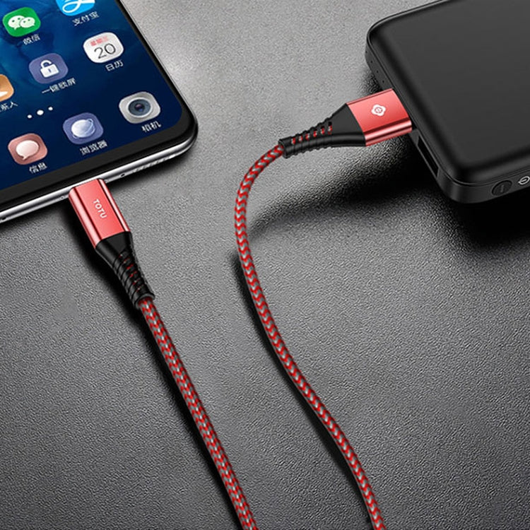TOTUDESIGN Color Core Series BMA-020 2 in 1 DC 5V - 2.4A Micro USB Interface Charging + Transmission Two-color Braided Data Cable, Length: 1m