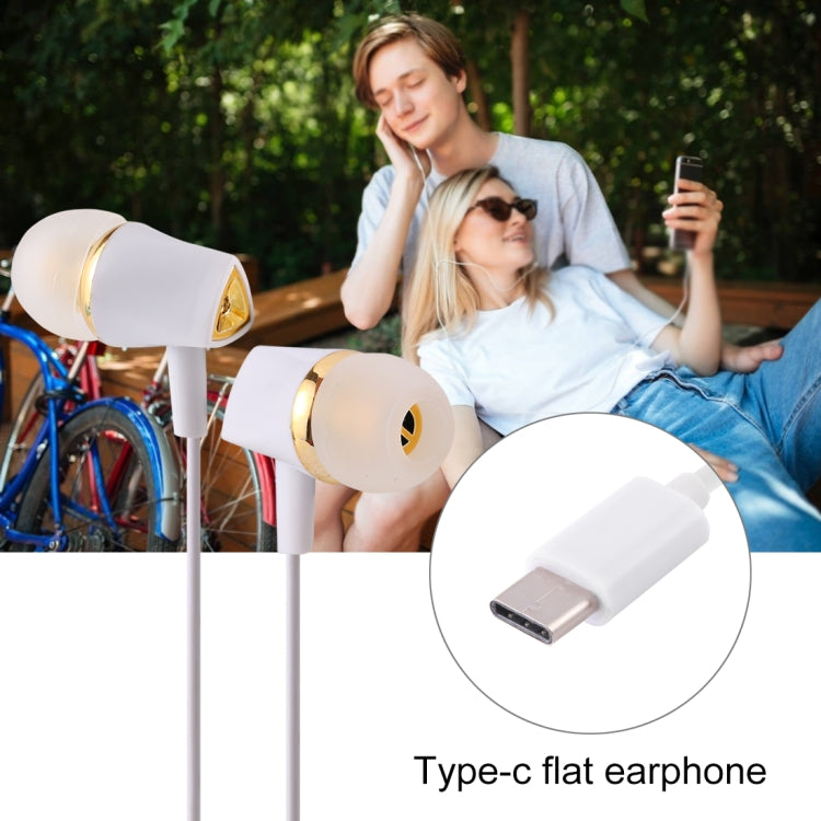 1.2m Wired In Ear USB-C / Type-C Interface Stereo Earphones with Mic