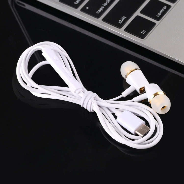 1.2m Wired In Ear USB-C / Type-C Interface Stereo Earphones with Mic