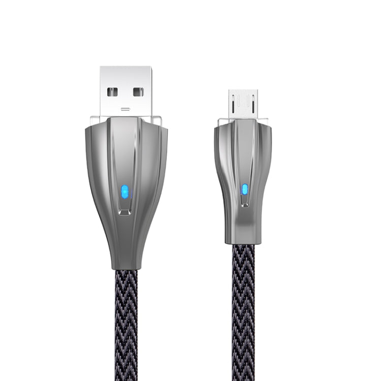 KIVEE KV-CB021B 4A Micro to USB Nylon Weave Charging Data Cable, Length: 1.2m (Black Grey)