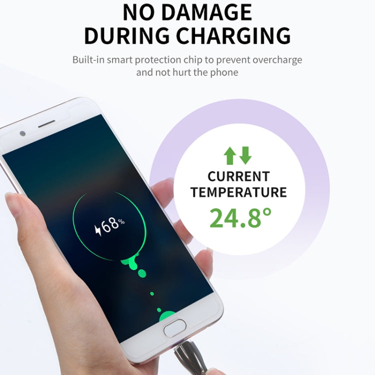 KIVEE KV-CB021B 4A Micro to USB Nylon Weave Charging Data Cable, Length: 1.2m (Black Grey)