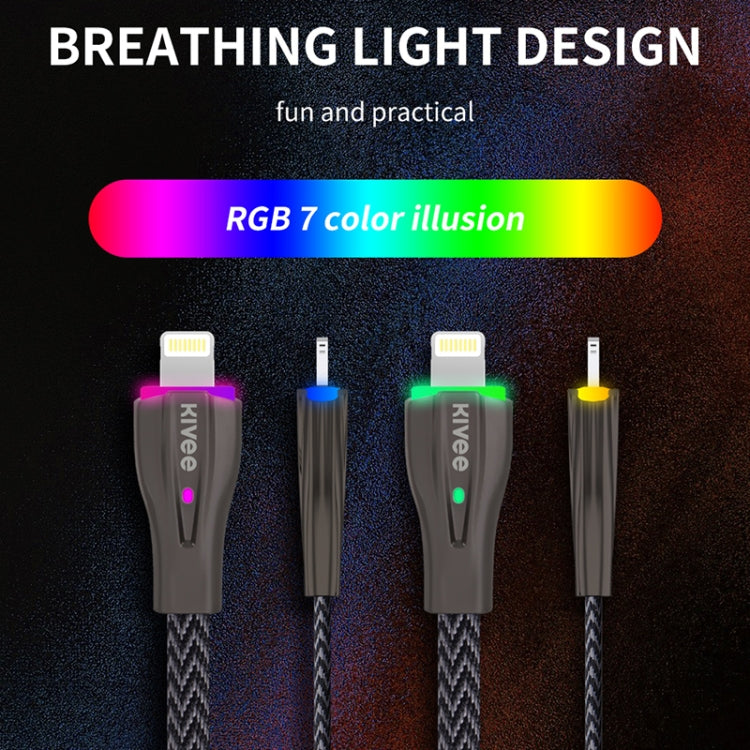 KIVEE KV-CB021B 5A Type-C / USB-C to USB Nylon Weave Charging Data Cable, Length: 1.2m (Black Grey)