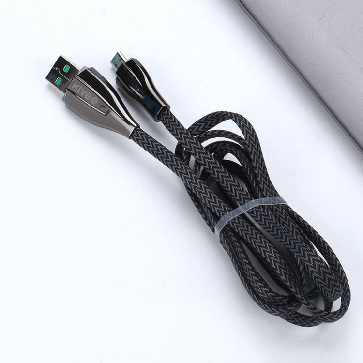 KIVEE KV-CB021B 5A Type-C / USB-C to USB Nylon Weave Charging Data Cable, Length: 1.2m (Black Grey)