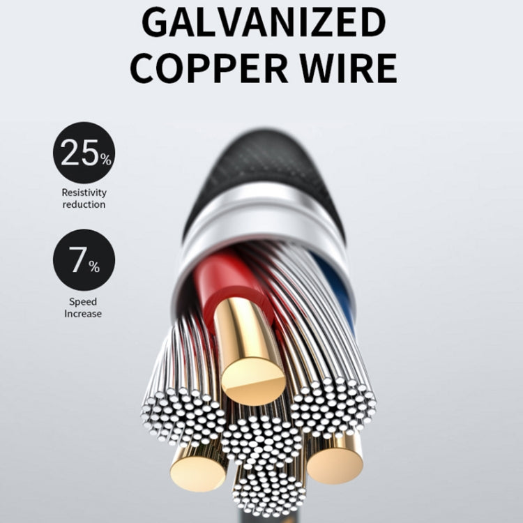 KIVEE KV-CB103 2.1A Type-C / USB-C to USB Shuttleless Weaving Charging Data Cable, Length: 1m (Black)