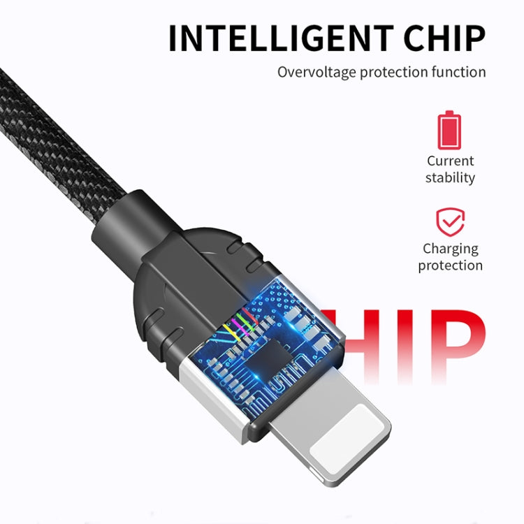 KIVEE KV-CB104 3A Micro to USB Fabric Aluminum Alloy Charging Data Cable, Length: 1m (Black Grey)