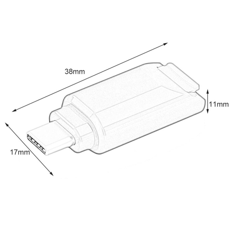 XQ-R003 Micro SD Card to USB-C / Type-C Card Reader OTG Connector
