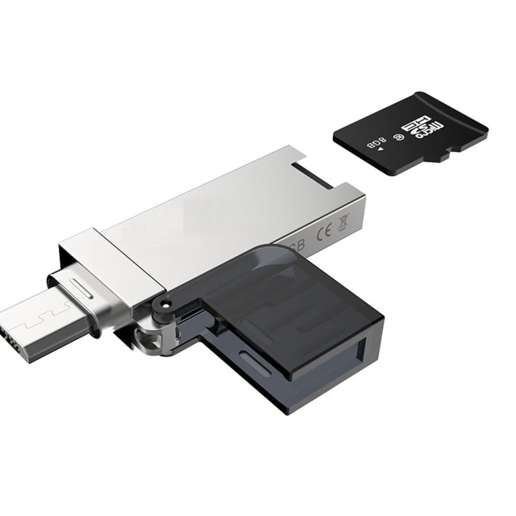 XQ-R006 TF & USB to Micro USB Card Reader OTG Adapter Connector