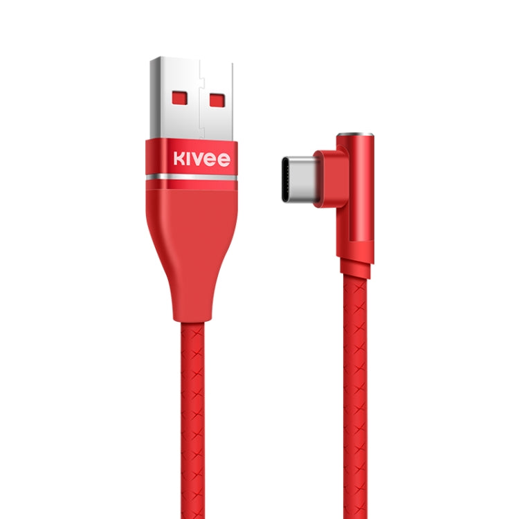 KIVEE KV-CG011 2.1A Type-C / USB-C to USB Single Angle Head Design Charging Cable, Length: 1m