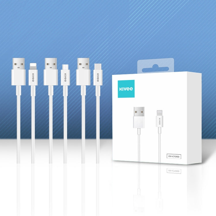 KIVEE KV-CT203 2A Type-C / USB-C to USB TPE Charging Data Cable, Length: 1m(White)