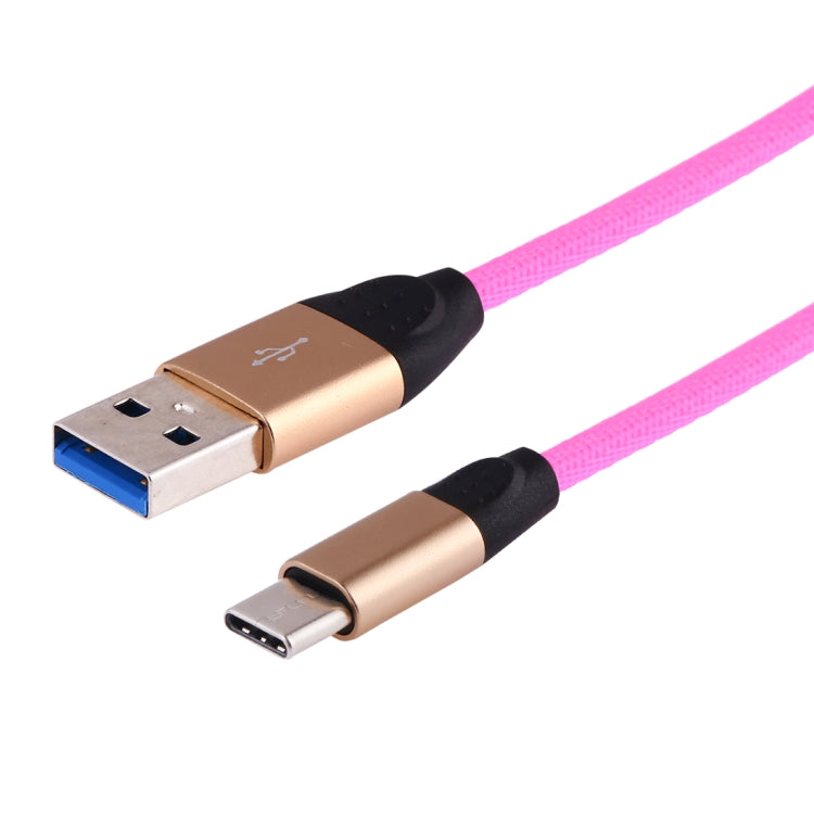 1m USB to USB-C / Type-C Rainbow Nylon Data Sync Charging Cable