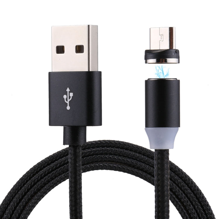 1m Weave Line USB to Micro USB Magnetic Charging Cable, For Samsung / Huawei / Xiaomi / Meizu / LG / HTC and Other Smartphones(Black)