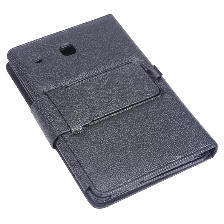 T377 For Galaxy Tab E 8.0 T377 Detachable Plastic Bluetooth Keyboard + Litchi Texture PU Leather Tablet Case with Holder