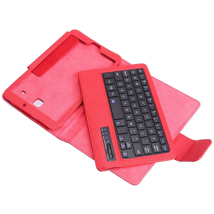 T377 For Galaxy Tab E 8.0 T377 Detachable Plastic Bluetooth Keyboard + Litchi Texture PU Leather Tablet Case with Holder