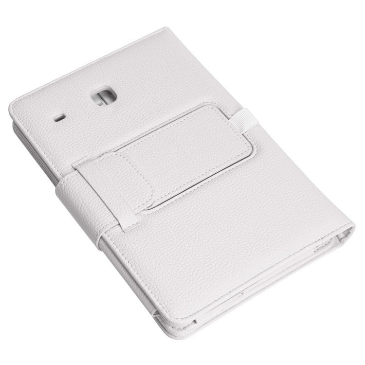 T377 For Galaxy Tab E 8.0 T377 Detachable Plastic Bluetooth Keyboard + Litchi Texture PU Leather Tablet Case with Holder