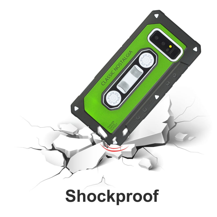 For Galaxy Note 8 Nostalgic Tape Style TPU+PC Protective Back Case
