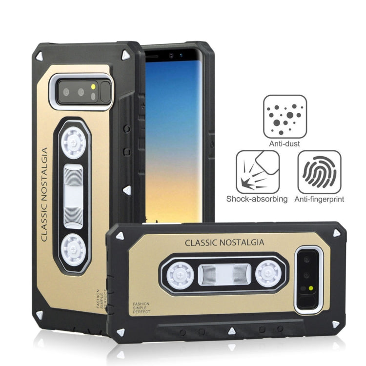 For Galaxy Note 8 Nostalgic Tape Style TPU+PC Protective Back Case