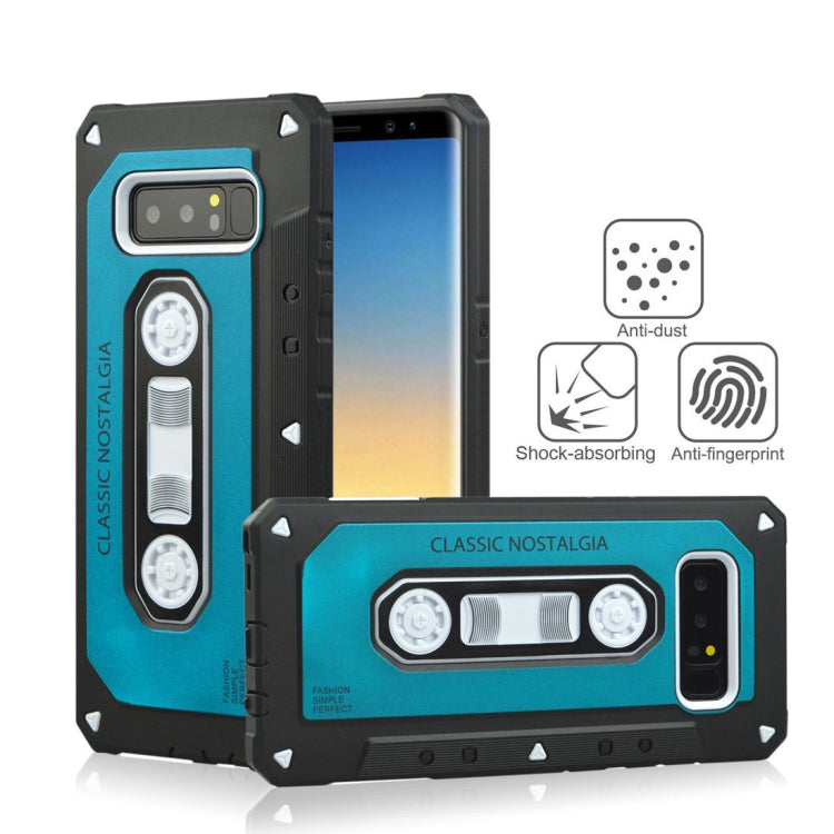 For Galaxy Note 8 Nostalgic Tape Style TPU+PC Protective Back Case