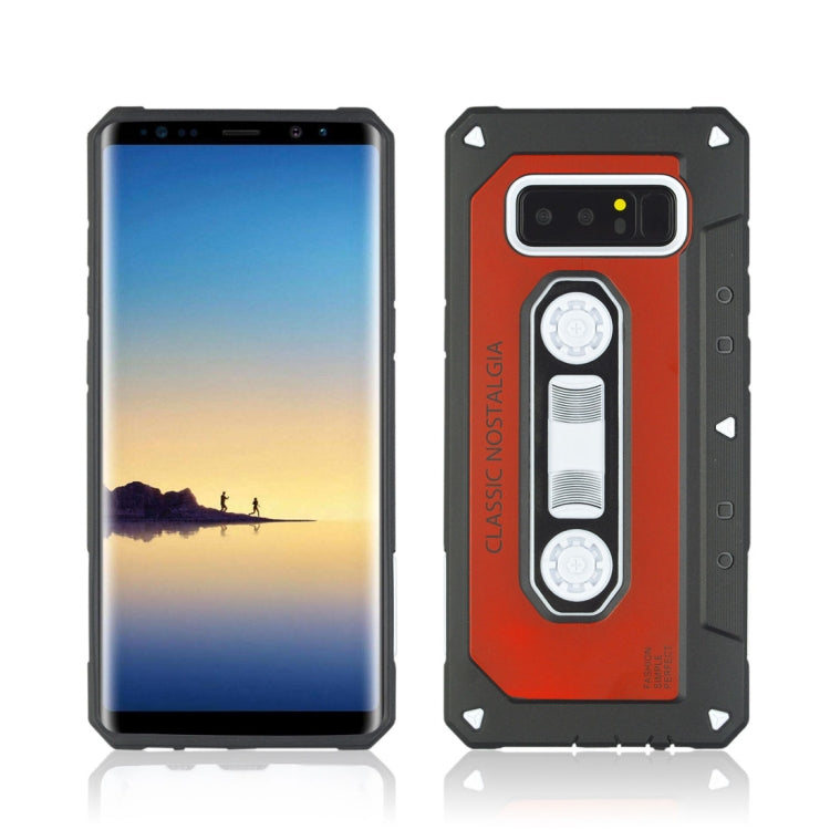 For Galaxy Note 8 Nostalgic Tape Style TPU+PC Protective Back Case