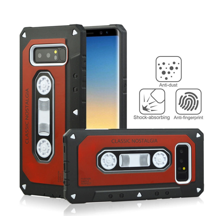 For Galaxy Note 8 Nostalgic Tape Style TPU+PC Protective Back Case